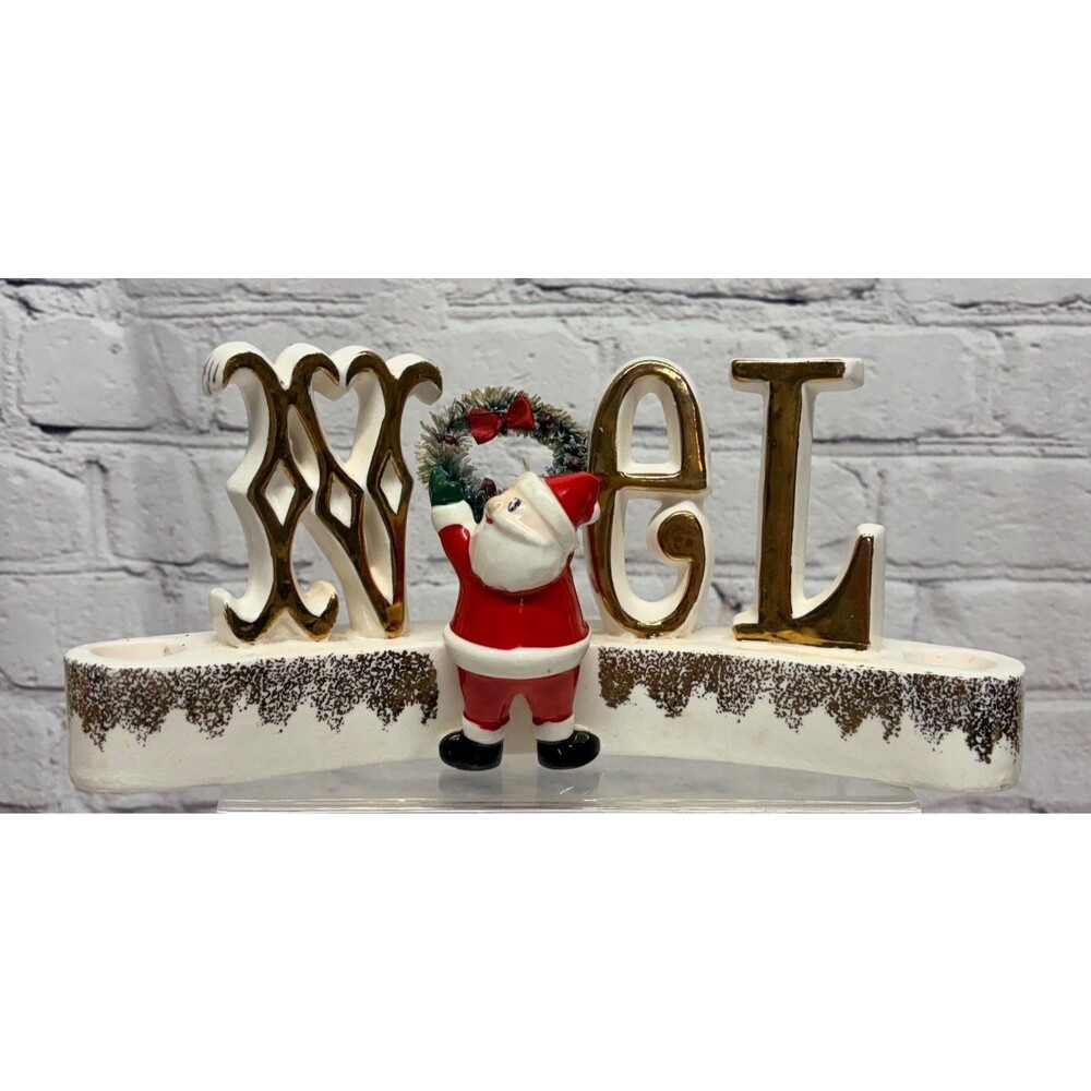 Holt Howard Noel Santa Hanging Wreath Candle Holder Japan 1959 Vtg